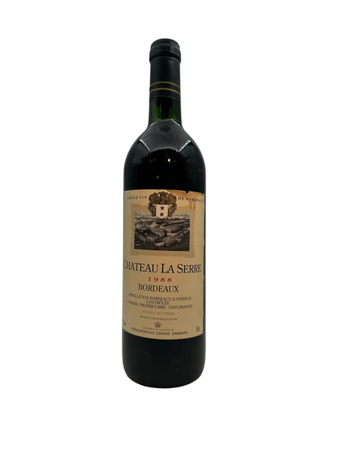 Flaske af Bordeaux Chateau La Serre 1988 rødvin