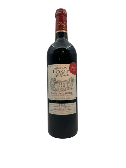 Flasche Rotwein Château Hyot 2003 aus Côtes de Castillon