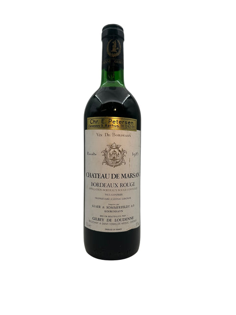 Flaske af Chateau de Marsan Bordeaux Rouge 1985
