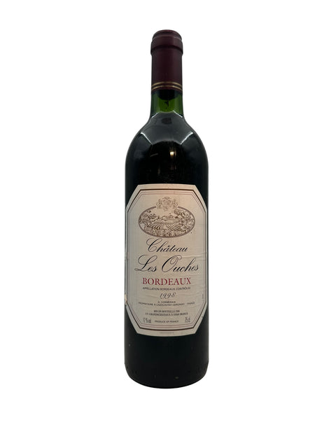 Flaske af Château Les Ouches 1998 Bordeaux rødvin