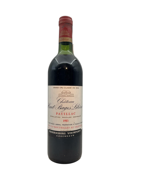 Bottle of Château Haut-Bages Libéral 1983 red wine from Pauillac