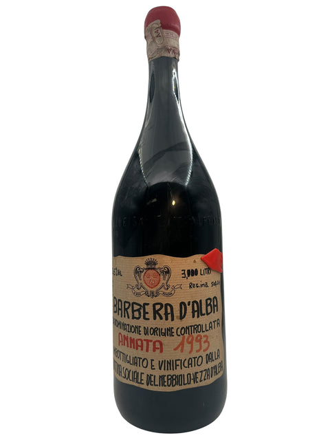 Barbera d'Alba Vezza 1993 red wine with clear label