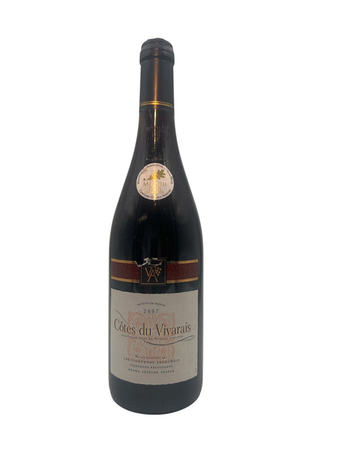 Flaska Côtes du Vivarais rödvin 2007 från Les Vignerons Ardéchois