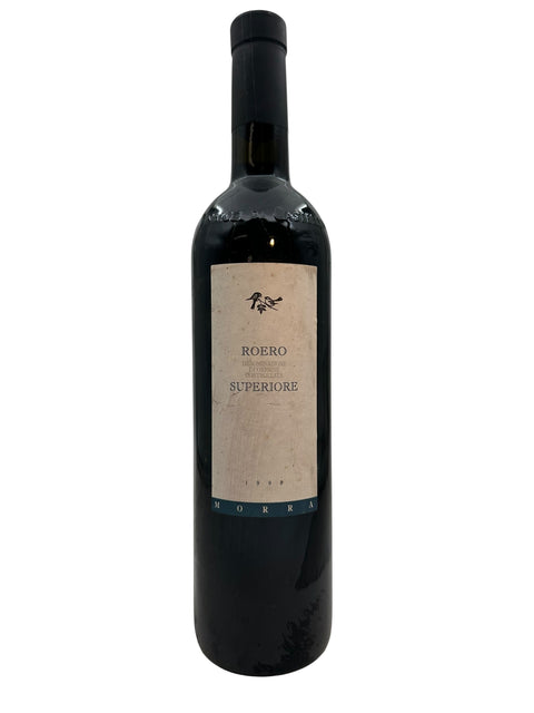 The bottle of Roero Superiore Morra 1998 red wine