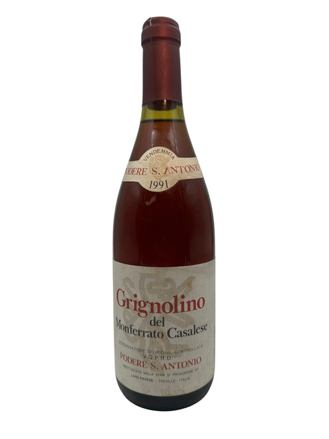 Flaska Grignolino del Monferrato Casalese 1991 från Podere S. Antonio