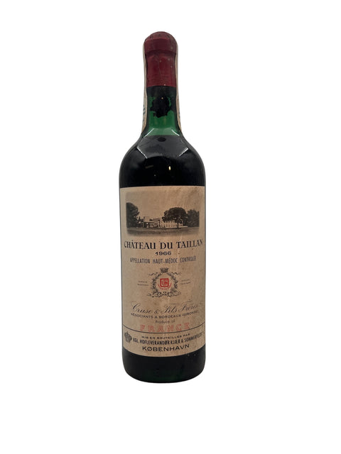 Flaske af Château du Taillan 1966 med etiket